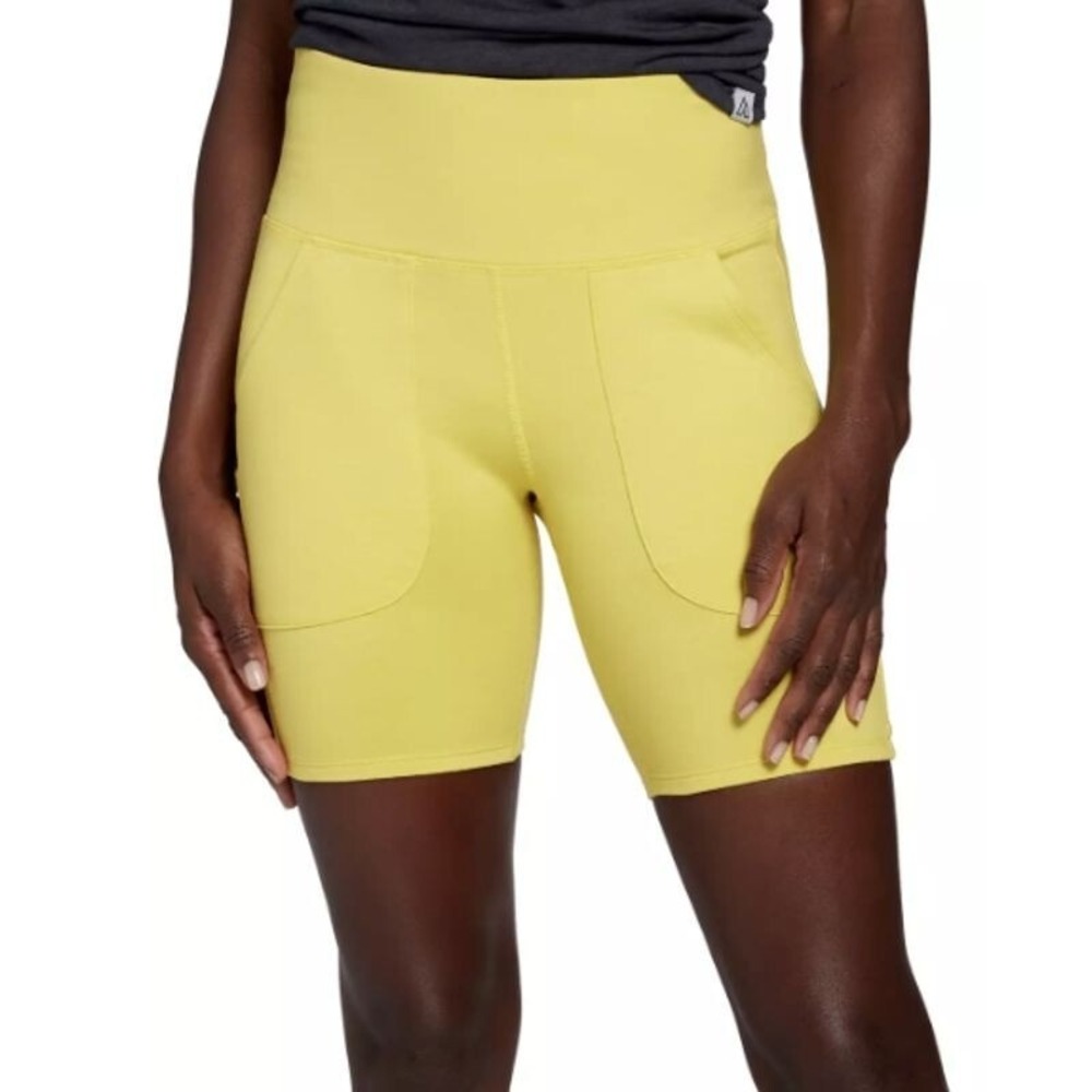 Alpine Design Yellow Fitted High Rise Bike Shorts Activewear Womens Size XS NWT